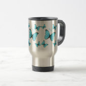 Mug De Voyage Illustration de papillons Morpho (Devant droit)