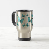 Mug De Voyage Illustration de papillons Morpho (Devant gauche)