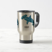 Mug De Voyage Illustration de requin marteau (Devant droit)