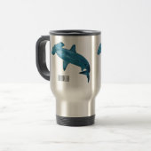 Mug De Voyage Illustration de requin marteau (Devant gauche)