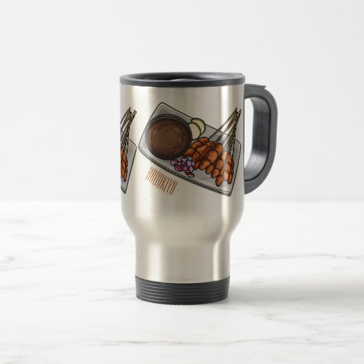 Mug De Voyage Illustration de Satay (Devant droit)