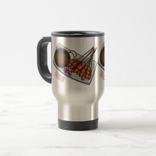 Mug De Voyage Illustration de Satay (Devant gauche)