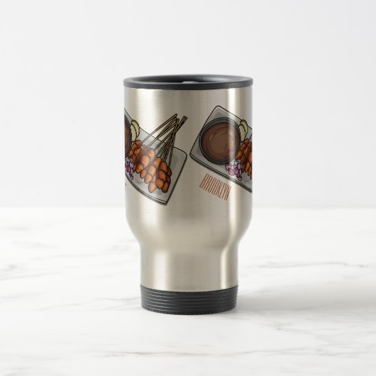 Mug De Voyage Illustration de Satay (Centre)