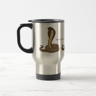 Mug De Voyage Illustration de serpent à cobra Brown