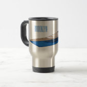 Mug De Voyage Illustration de yacht (Devant gauche)