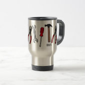 Mug De Voyage Illustration des outils de menuiserie (Devant droit)