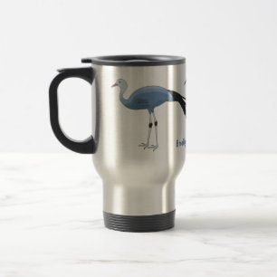 Mug De Voyage Illustration d'oiseau de grue bleue