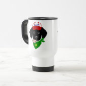 Mug De Voyage Illustration drôle de bande dessinée de chien (Devant gauche)