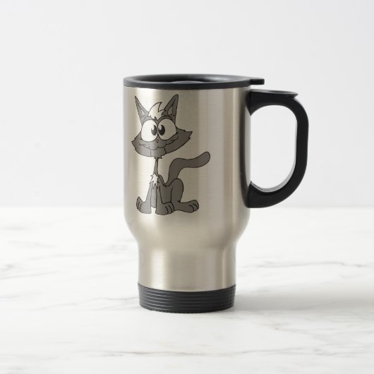 Mug De Voyage Illustration drôle de chat (Droit)