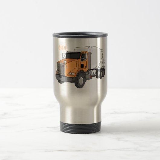 Mug De Voyage Illustration du camion de mélange de béton (Centre)