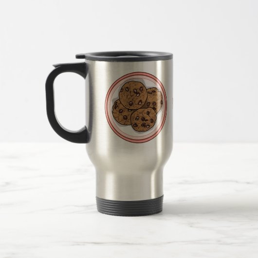 Mug De Voyage Illustration du cookie de puce à chocolat (Gauche)