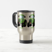 Mug De Voyage Illustration du joli joyeux tracteur agricole vert (Devant gauche)