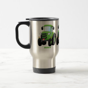 Mug De Voyage Illustration du joli joyeux tracteur agricole vert