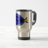 Mug De Voyage Illustration du poisson de la cuve bleue (Devant droit)
