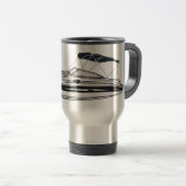 Mug De Voyage Illustration d'un bateau à moteur (Devant droit)