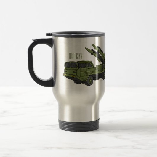 Mug De Voyage Illustration d'un camion de missiles militaires (Gauche)