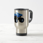 Mug De Voyage Illustration d'un camion monstre bleu mou (Devant droit)