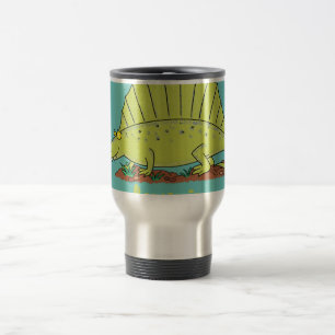Mug De Voyage Illustration d'un dimétrodon vert mignon