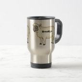 Mug De Voyage Illustration d'un mouton joyeux (Devant droit)
