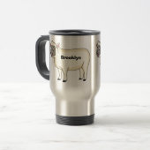 Mug De Voyage Illustration d'un mouton joyeux (Devant gauche)
