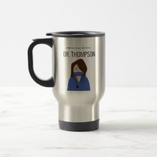 Mug De Voyage Illustration d'une femme Médecine Bleu scrute le M