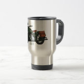 Mug De Voyage Illustration d'une moto de croiseur militaire (Devant droit)