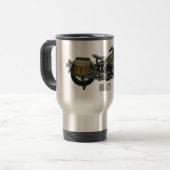 Mug De Voyage Illustration d'une moto de croiseur militaire (Devant gauche)