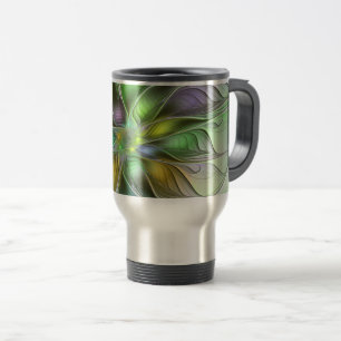 Mug De Voyage Imaginaire coloré Fleur moderne Abstrait Fractal