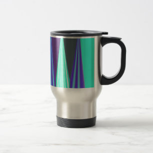 Mug De Voyage Impression d'art chevron bleu violet cyan audacieu