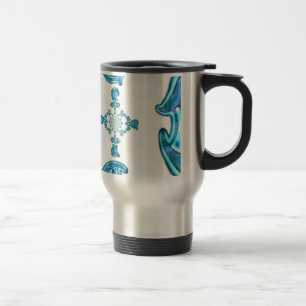 Mug De Voyage Impression d'art graffiti abstrait cyan sarcelle A
