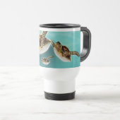 Mug De Voyage Impression d'art Tortues de mer. (Devant droit)