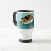 Mug De Voyage Impression d'art Tortues de mer. (Devant gauche)
