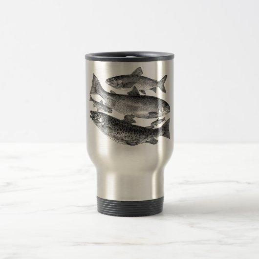 Mug De Voyage Impression de poisson vintage (Centre)
