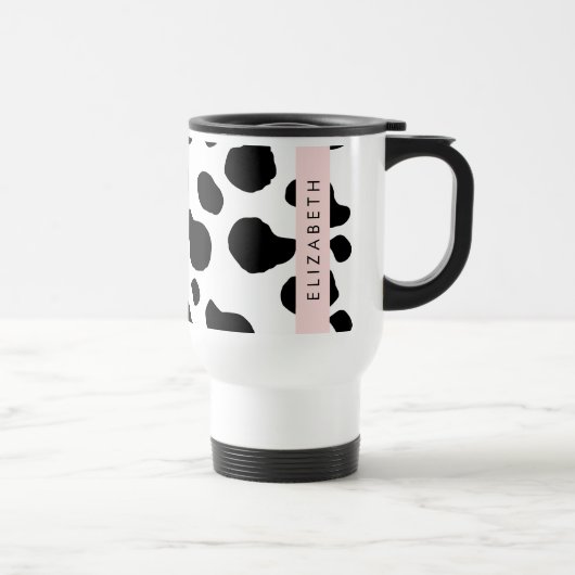 Mug De Voyage Impression De Vache, Spots De Vache, Noir Et Blanc (Droite)