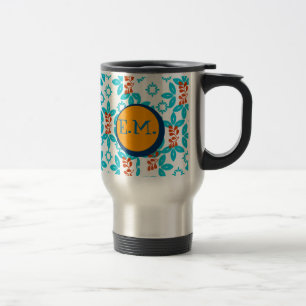 Mug De Voyage Impression florale vintage Monogramme