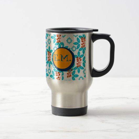 Mug De Voyage Impression florale vintage Monogramme (Droit)
