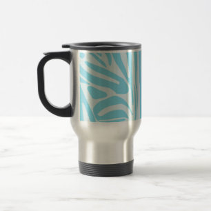 Mug De Voyage Impression Zèbre Bleu Blanc Gras