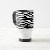 Mug De Voyage Impression Zèbre, Grilles, Noir Et Blanc, Votre No (Devant gauche)