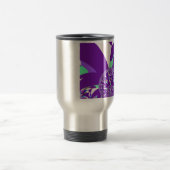 Mug De Voyage Imprimante d'art bleu rétro Cyan Kaleidoscope (Centre)