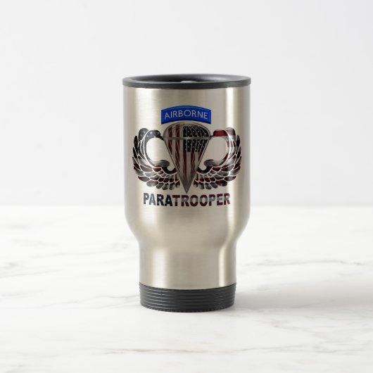 Mug De Voyage Indicateur de parachutisme aéroporté américain sur (Centre)