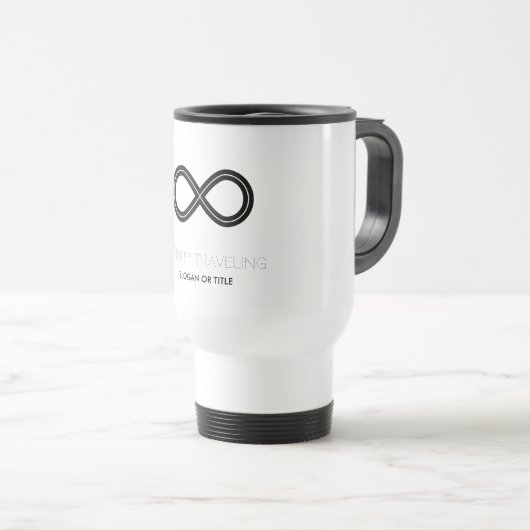 Mug De Voyage Infinity Voyager Noir & Blanc Design (Devant droit)