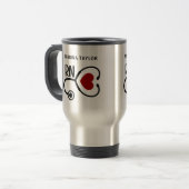 Mug De Voyage Infirmière cardiaque stéthoscope cœur RN (Devant gauche)
