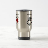 Mug De Voyage Infirmière cardiaque stéthoscope cœur RN (Centre)