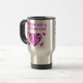 MUG DE VOYAGE INFIRMIÈRE CHRÉTIENNE FLORALE ROSE (Devant gauche)