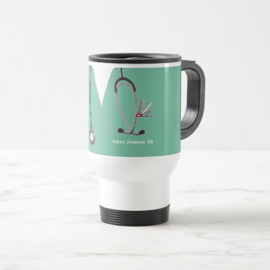 Mug De Voyage Infirmière personnalisée (Devant droit)