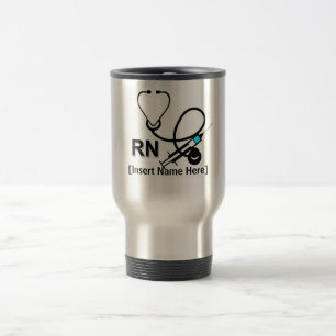 Mug De Voyage Infirmière personnalisée avec stéthoscope et co