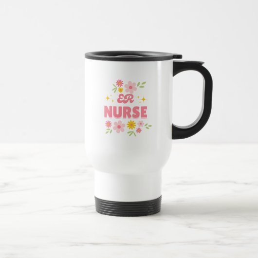 Mug De Voyage Infirmière Urgences Fleur Rétro (Droite)