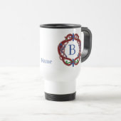 Mug De Voyage Initiales de monogramme Nom Conception celtique Pe (Devant droit)