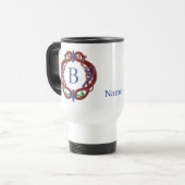 Mug De Voyage Initiales de monogramme Nom Conception celtique Pe (Devant gauche)