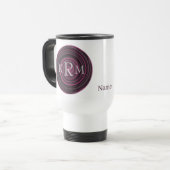 Mug De Voyage Initiales de monogramme Tourbillons de prune Perso (Devant gauche)